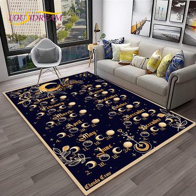 Alfombra de Terror Brujería Ouija Tarot Gótica para Hogar Sala de Estar Dormitorio Sofá Felpudo Decoración, Alfombra Infantil Antideslizante para Suelo