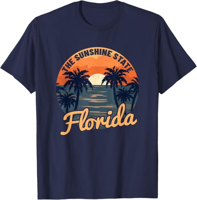 Florida Sunset  Design ze vzpomínek  Klasické tričko Pánské Dámské Letní Móda Vysoce kvalitní Bavlna Kulatý výstřih Krátký rukáv Horní díl