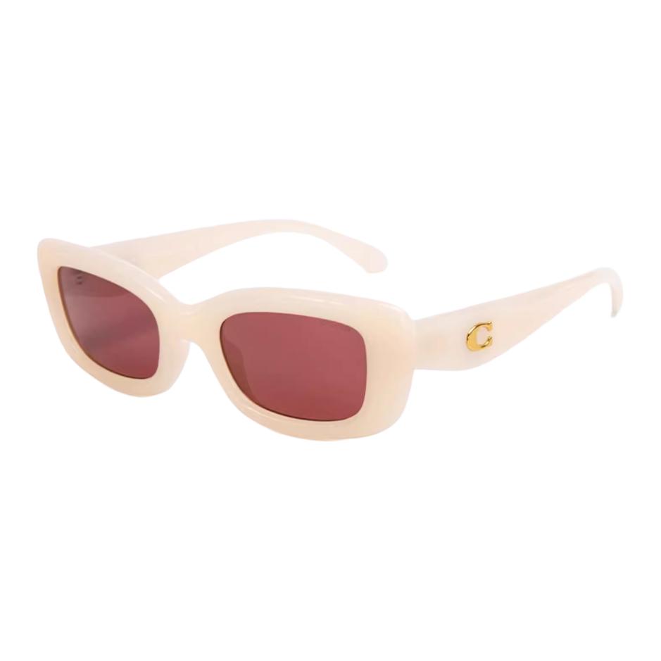Coach Logo Arm Design Oval Sunglasses Unisex sunglasses White OHC8390-5805 51,White