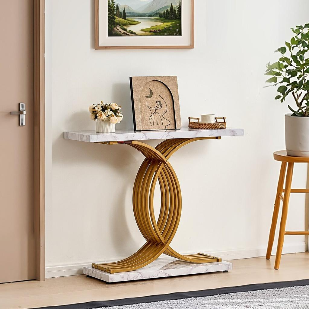 Schmaler Konsol-Sofatisch Couchtisch 39,4 Zoll für Eingangsbereich & Wohnzimmer