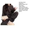 Set Pigiama da Donna in Pile Morbido e Soffice Pullover a Coste Set da Notte Due Pezzi Inverno Pjs Sherpa Sfocati Set Lounge
