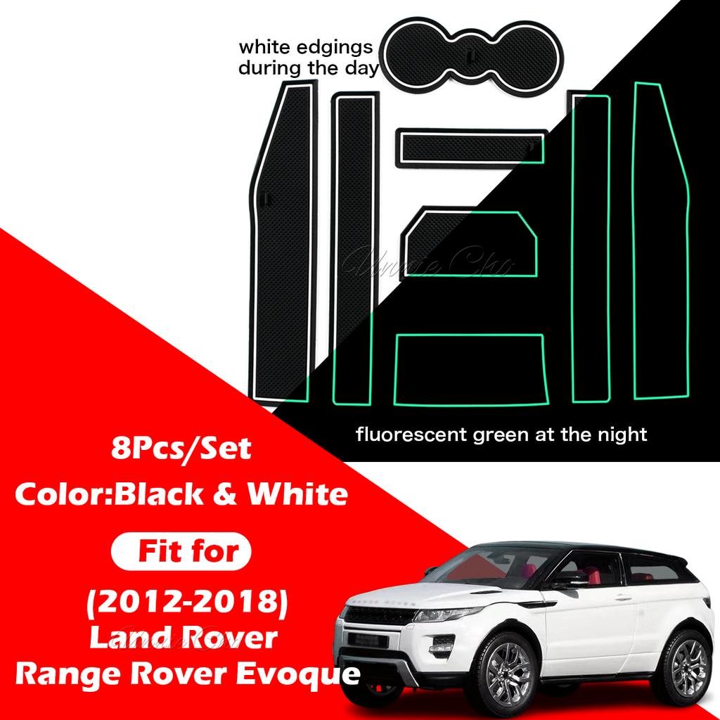 Per Range Rover Evoque L538 Kit Tappetini per vani portaoggetti 2012-2018 Gomma Antiscivolo Pad per scanalature portiere Sottobicchieri per portabicchieri