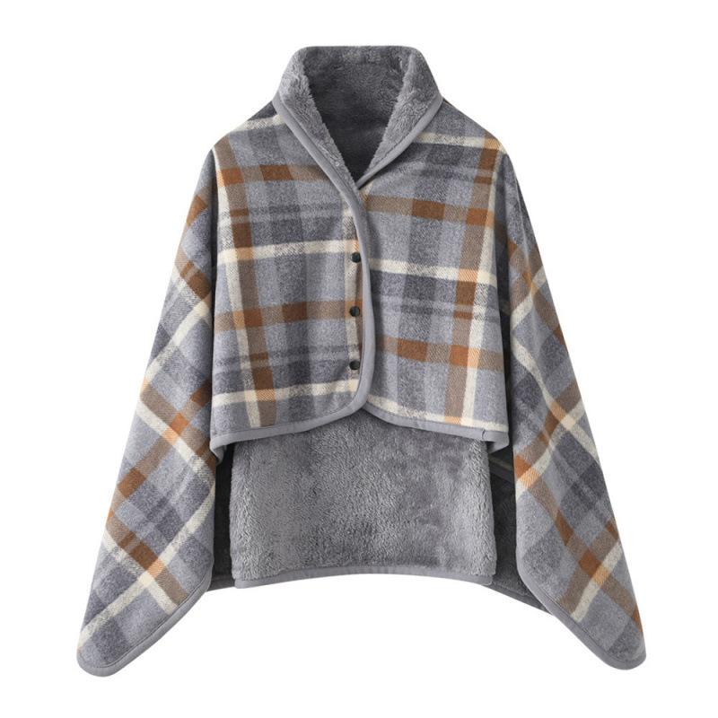 2026 New Warm Shawl, Cold-Proof Cover Blanket, Thickened Plaid Postpartum Cover Blanket, Nap Blanket, Multi-Functional Blanket