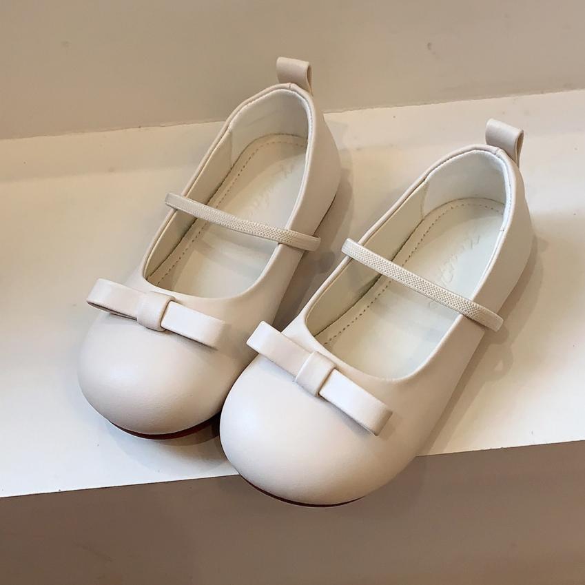 Bowknot French Style Children's Shoes for Girls Soft Sole Leather Shoes Shallow Mouth Children's Princess Shoes Baby Single Shoes