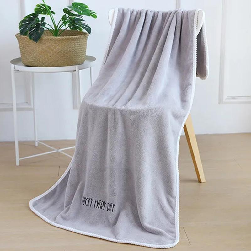 Adult's Bath Towels Super Absorbent Non-shedding Thicker Towels Baby Household Wraps Quick-dry Bath Towels Body Wrap Solid Color Towels for Bathroom