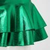 Women's Flirty Metallic Pleated Festival Ultra Micro-Mini Rave Skirt