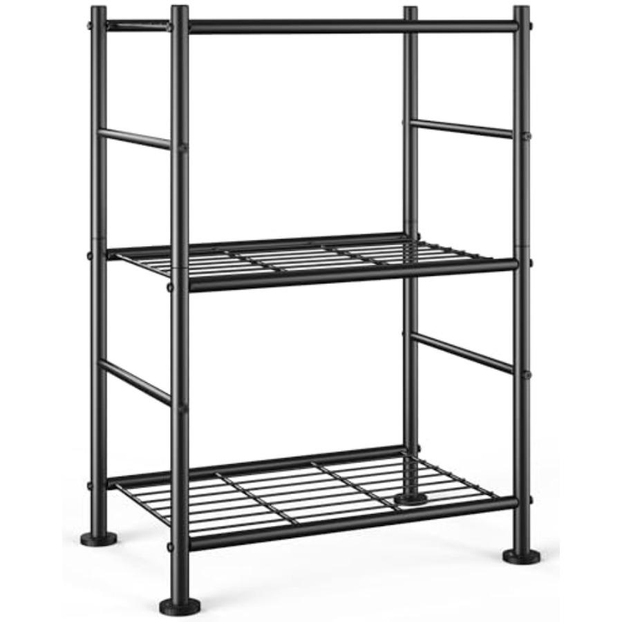 

Storage Shelves - 3 Tier Shelf Organizer Sturdy Metal Garage Shelving with Adjustable Leveling Feet Space-Saving Shelves Organi United States