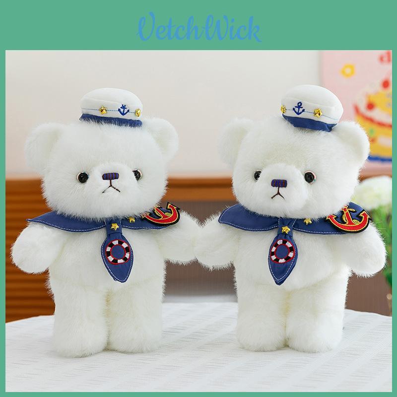 Orsacchiotto Peluche Carino Cartone Animato Vestito da Marinaio Giocattolo Compagno per Bambini per Giocare e Comfort