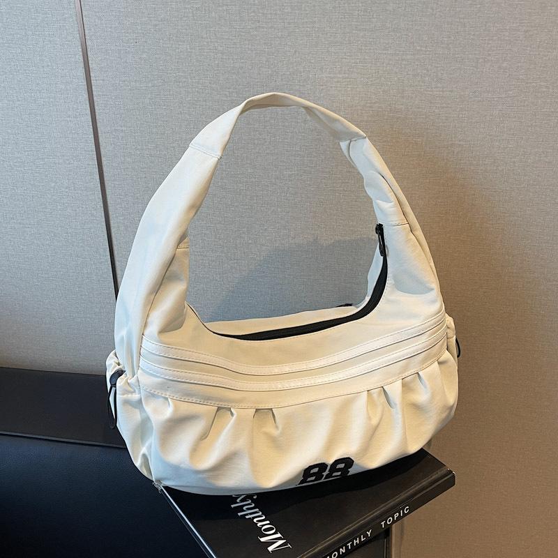 Underarm Casual Dumpling Bag New Contrasting Striped Canvas Bag Large Capacity Versatile Shoulder Bag