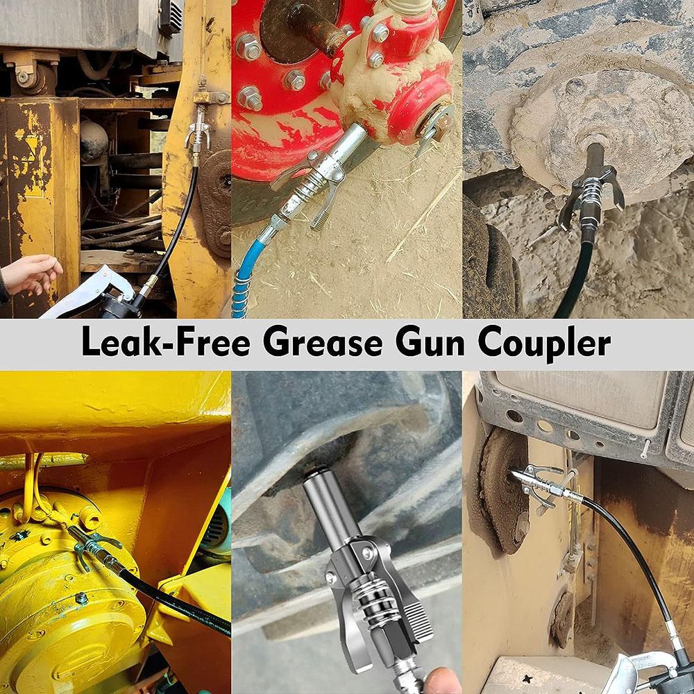 2x Grease Coupler High-Pressure Quick Release Lock Oil Injection Nozzles 3.66in