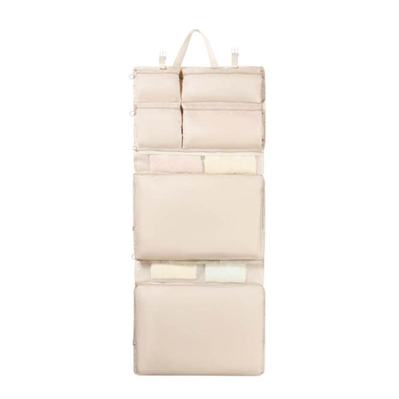 1Pc Travel Storage Hanging Bag Portable Portable Portable Grid Clothing Sundries Storage Bag Sub-packaging Clothing Organizing Bag