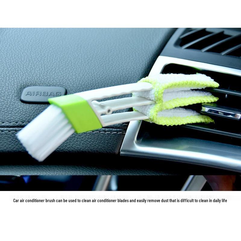 Dual-Purpose Car Air Vent Cleaning Brush with Gap Cleaner