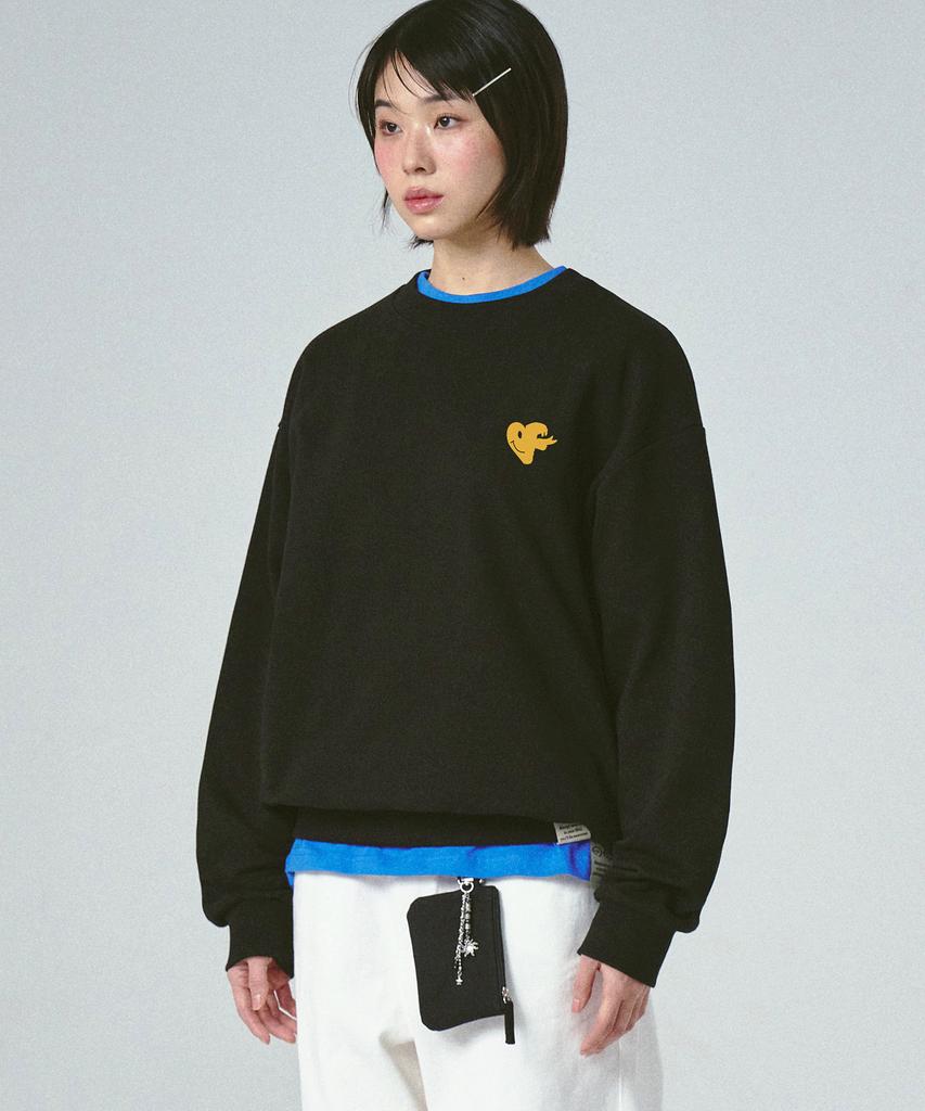 GRAVER [Unisex] Heart Snake Half Smile Sweatshirt_Cobalt Blue