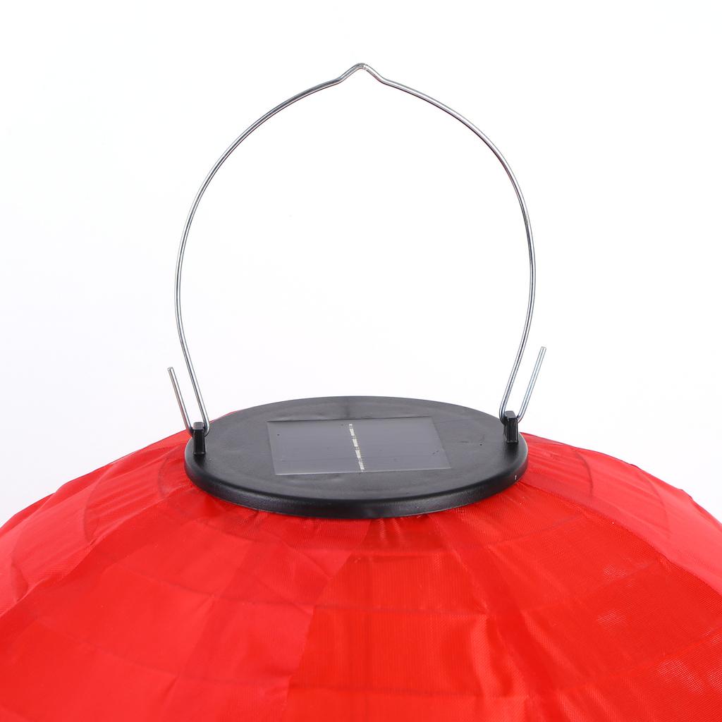 LED Solar Lantern 30cm Solar Power LED Plum Blossom Lights Nylon Colth Chinese Traditional Hanging Lanterns for Outdoor Indoor