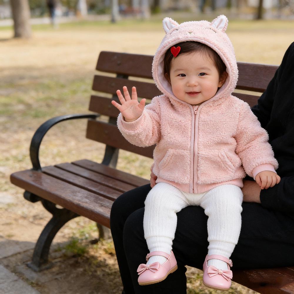 Children's Lambswool Hooded Coat for Newborns & Toddlers - Autumn/Winter