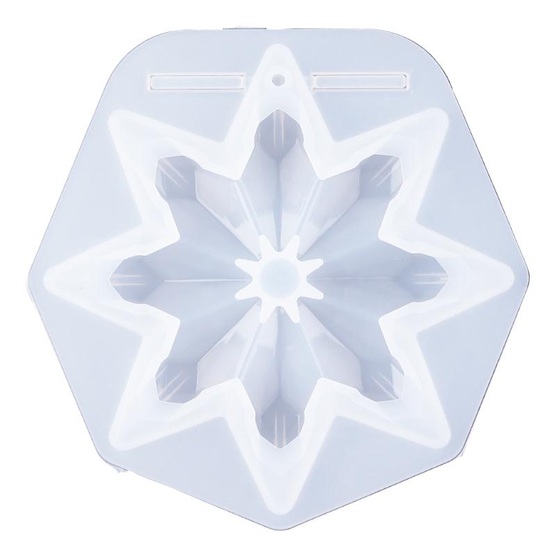 3D Зеркальная Снежинка Гибкая Силиконовая Форма DIY Рождественские Украшения Кристалл Эпоксидная Смола Форма Рождественская Подвеска Смола Форма