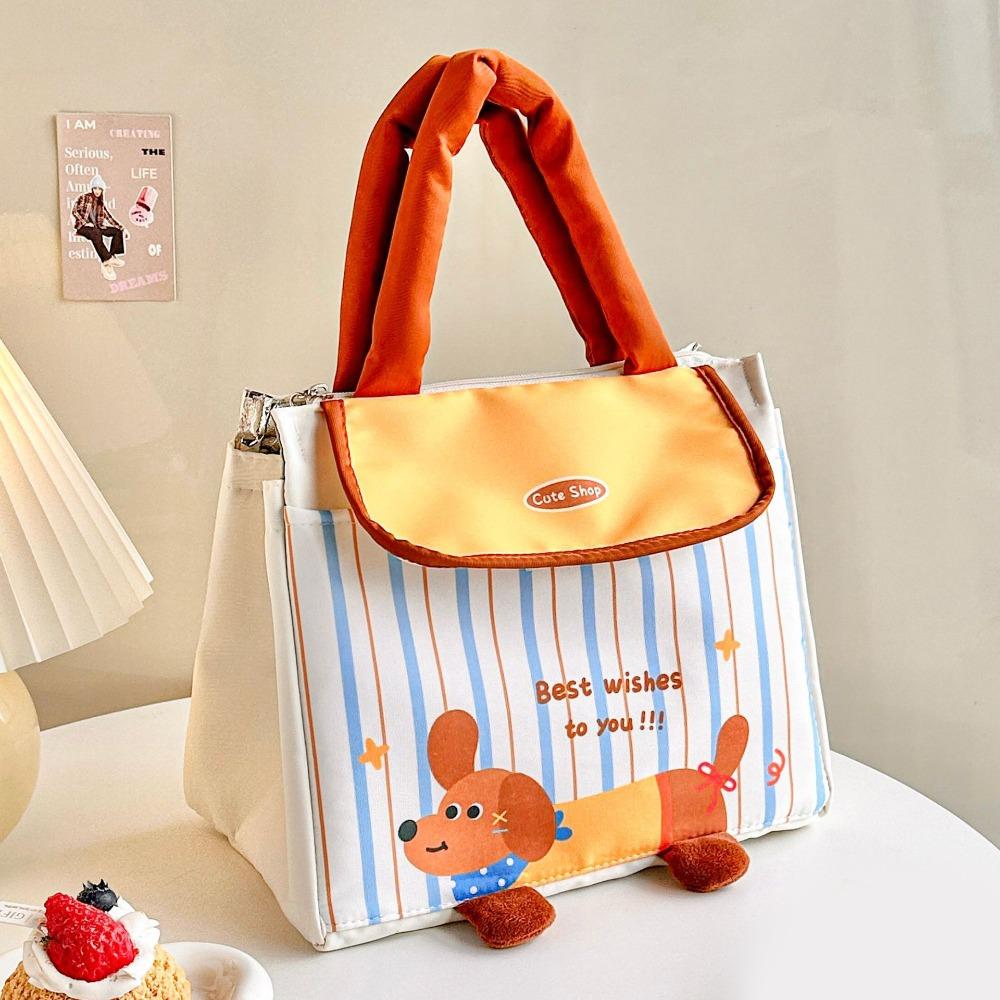 Cute House Lunch Box Bag Portable Food Thermal Handbag Practical Cartoon Lunch Bag  Home/Office