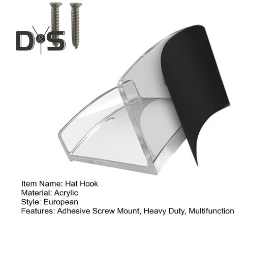 Cowboy Hat Wall Hook Adhesive Screw Mount Heavy Duty Acrylic Multifunction Wide Brim Cowgirl Hat Hanger Organizer Display Rack