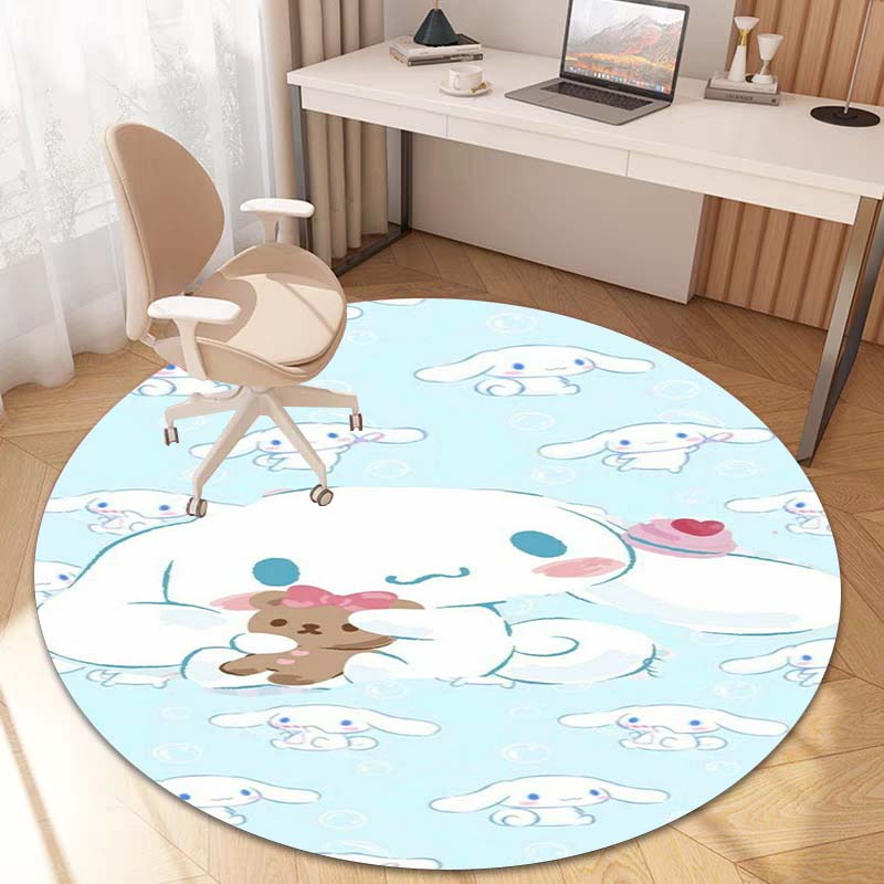 The My Melody and Cinnamoroll Cartoon Round Rug Can Be Used To Decorate Living Rooms, Bedrooms, Sofas, and Playrooms;