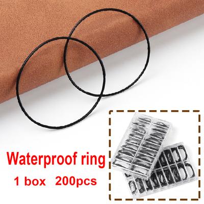 200 Stück Uhrengehäuseboden Gummi Wasserdicht O-Ring Dicke 0,5 mm/0,6 mm Dichtung Reparaturwerkzeuge für Uhrmacher High-End Boxed 1 Box
