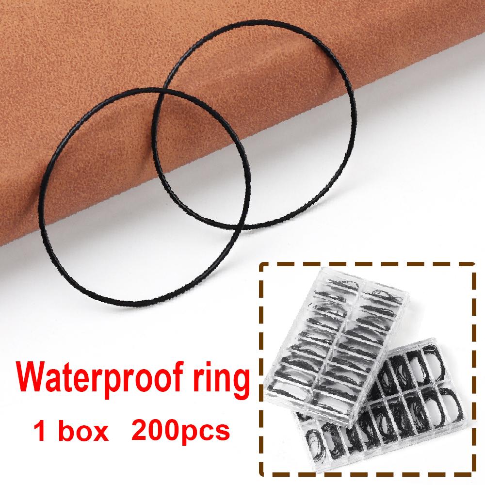 200Pcs Watch Back Case Rubber Waterproof O-Ring Thickness 0.5mm/0.6mm Gasket Repair Tools for Watchmaker High End Boxed 1box