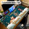 Christmas Theme Personalized Mouse Pad Custom Name Text Non Slip Desk Pad For Laptop Office Desktop