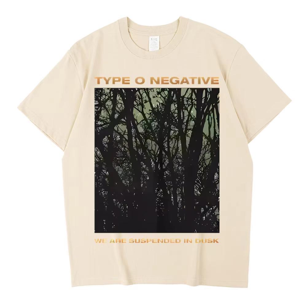 Type O Negative Vintage Punk Tee 2000s Hip Hop Cotton Breathable Short Sleeve Oversized Street T‑Shirts for Men Women Casual Retro Tops