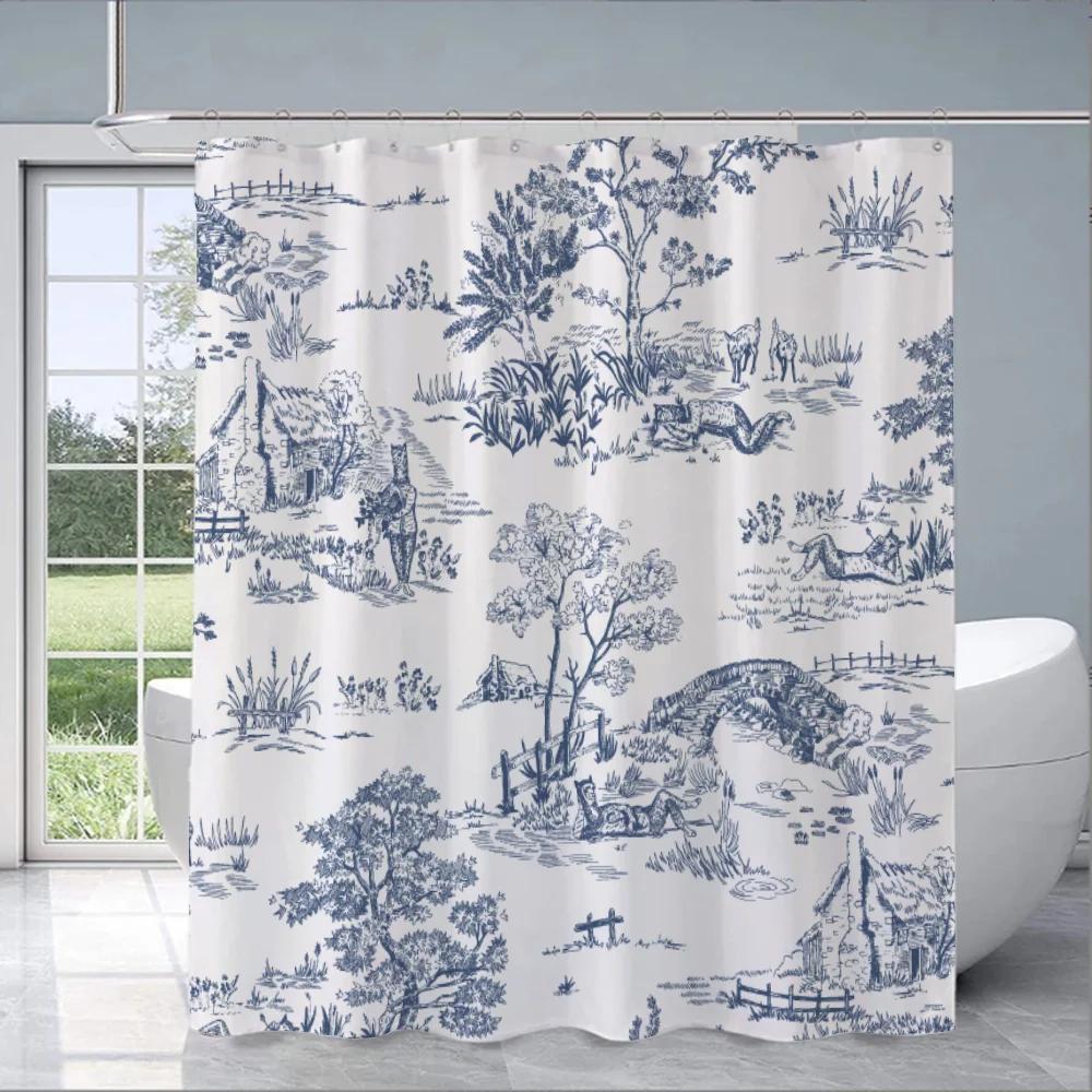 

Ширма-перегородка туаль де жуї, штора для ванної кімнати для Кварто, речі для наборів для ванної кімнати, повний набір, душова штора, штори W140XH180cm