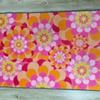 Rosa Orange , Blomma,Retroblomma ,Blommönster ,Populär Blomma,Rosa Orange Dekor,, Populär Retro,Färgglad Matta