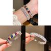Unisex Silver Copper Zirconium Cuff Jewelry With Geometric Design For Daily Fashion
