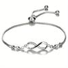 8-Character Bracelet Adjustable Infinity Bracelet with Faux Crystal Accents Women Simple Fashion Bracelet Jewelry Perfect Gift for Any Occasion