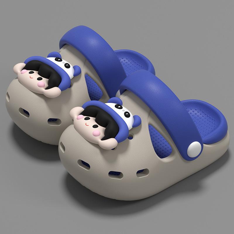 

Детская сумка голова обувь дырочная обувь нескользящая и противоударная мультяшная средняя детская для мальчиков и девочек сандалии 15CM