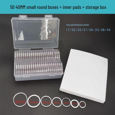 Opbergdoos voor Zilveren Dollars met 50 Ronde 40mm Capsules voor Herdenkingsmunten