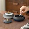 Ceramic Ashtray with Cover Creative Anti-flying Personality Home Ceramic Living Room Office Retro Windproof Ashtray Fashion