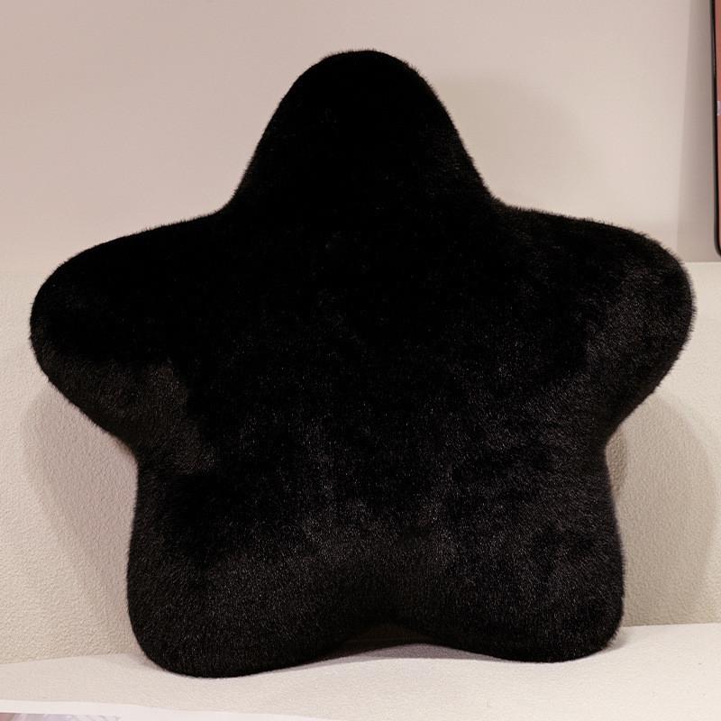 Star Shape Soft Throw Pillow With Short Plush Cover For Couch And Bedroom Use
