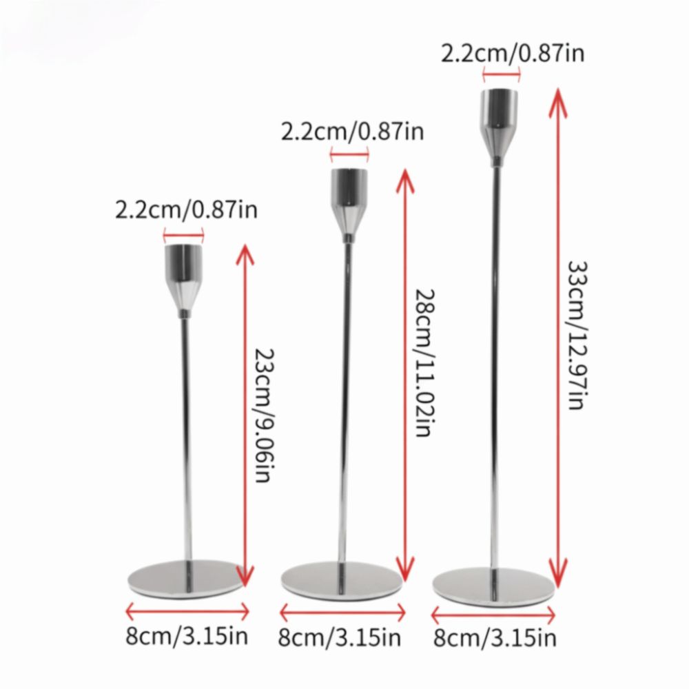 3Pcs/Set Metal Candle Holders Vintage Easy To Use Taper Candle Holders Elegant Metal Candle Stand Wedding Decor