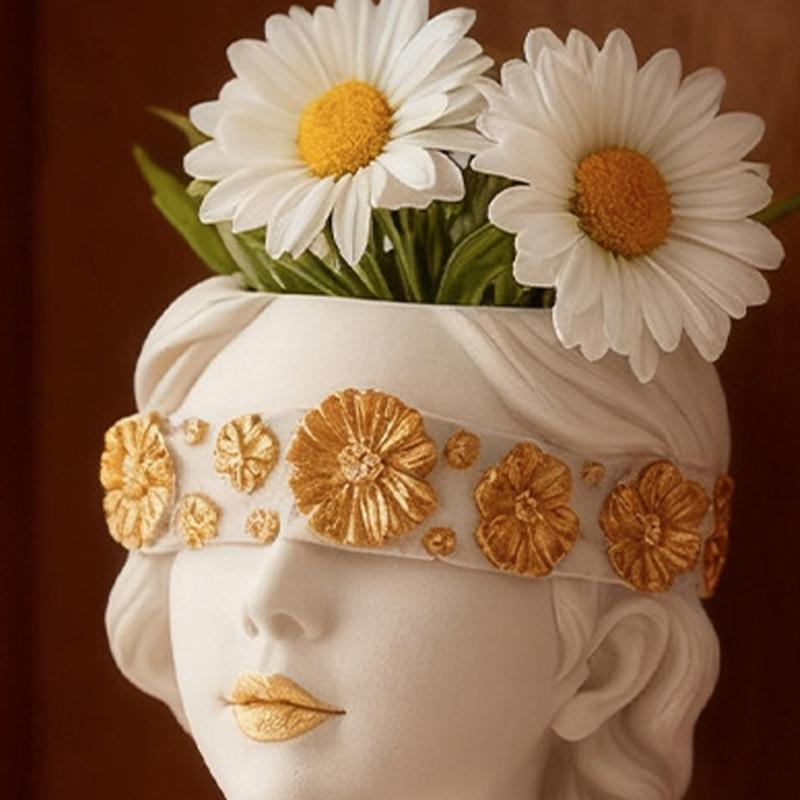 Flexible Silicone Masked Lady Planter Mold For Resin Casting Jewelry Organiser And Succulent Plant Pots Crafting Tool
