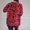 2024 Autumn/Winter Casual Leopard Print Women's Long Sleeve Crew Neck Top