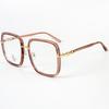 New TR90Square large frame anti-blue light flat glasses Personalized plain face-covering decorative myopia glasses frame