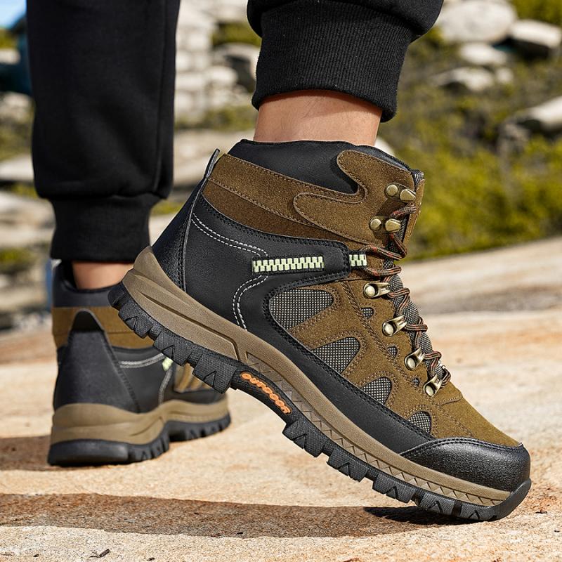 Bottes pour Hommes Hautes Chaussures Décontractées pour Hommes Antidérapantes Chaussures de Randonnée pour Hommes Confortables Durables Semelle Antidérapante Lacets Outdoor Baskets pour Hommes