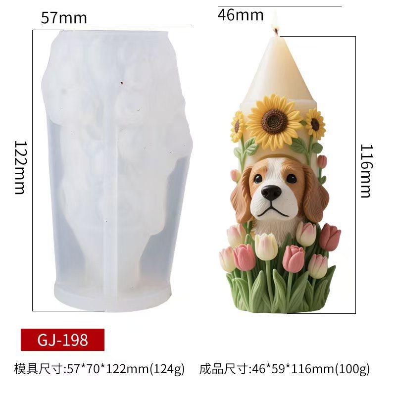 Simulation Pet Flower Scented Candle Silicone Mold DIY Craft Kit