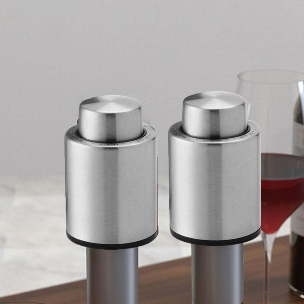 Press Type Wine Bottle Stoppers with Time Scale Wine Corks Durable Vacuum Wine Stoppers  Home