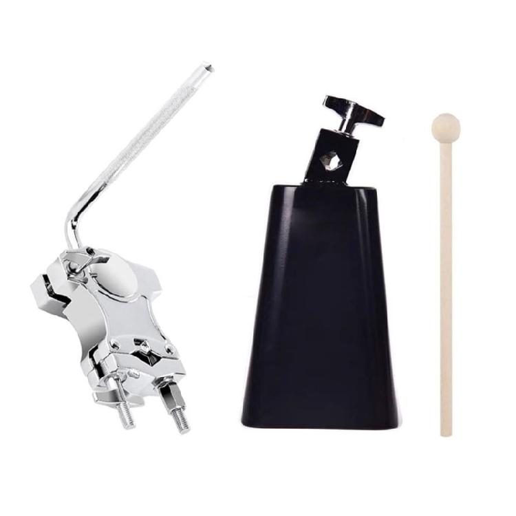 

Complete Percussion Mounting Set with Adjustable Clamp Metal Cowbell and Drumstick for Various Drum Applications Setups 1