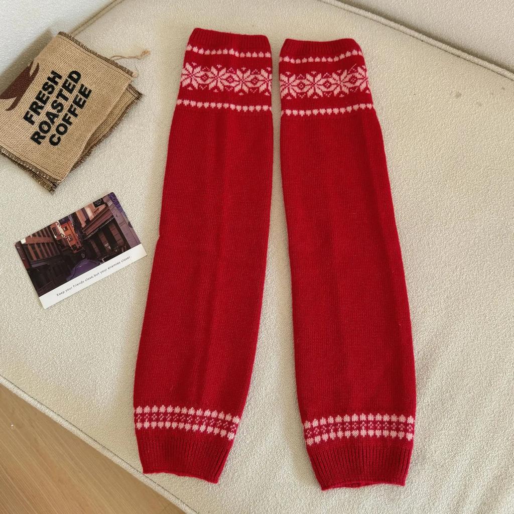 30% Wool Leg Warmers Women Warm Knitted Foot Cover Knee Socks Jk Lolita Girls Long Socks Stockings Leg Warmers Autumn And Winter