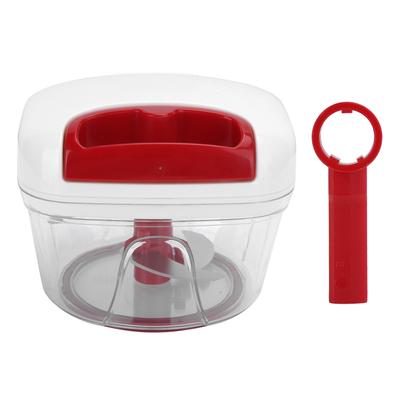 550ML Küche Mini Lebensmittelzerkleinerer Handzug Knoblauchmühle Stampfer Mixer mit Schabebürste