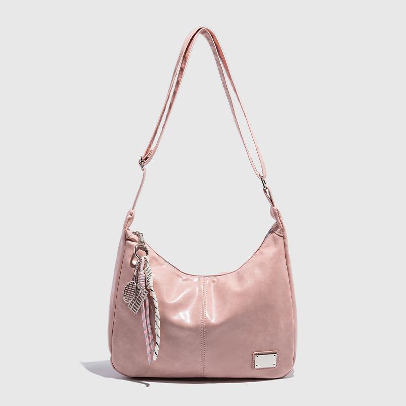 

Повседневная сумка большой вместимости для женщин для внешней торговли 2025 Новая повседневная сумка-тоут в стиле колледжа, сумка-мессенджер на плечо для通勤 розовый