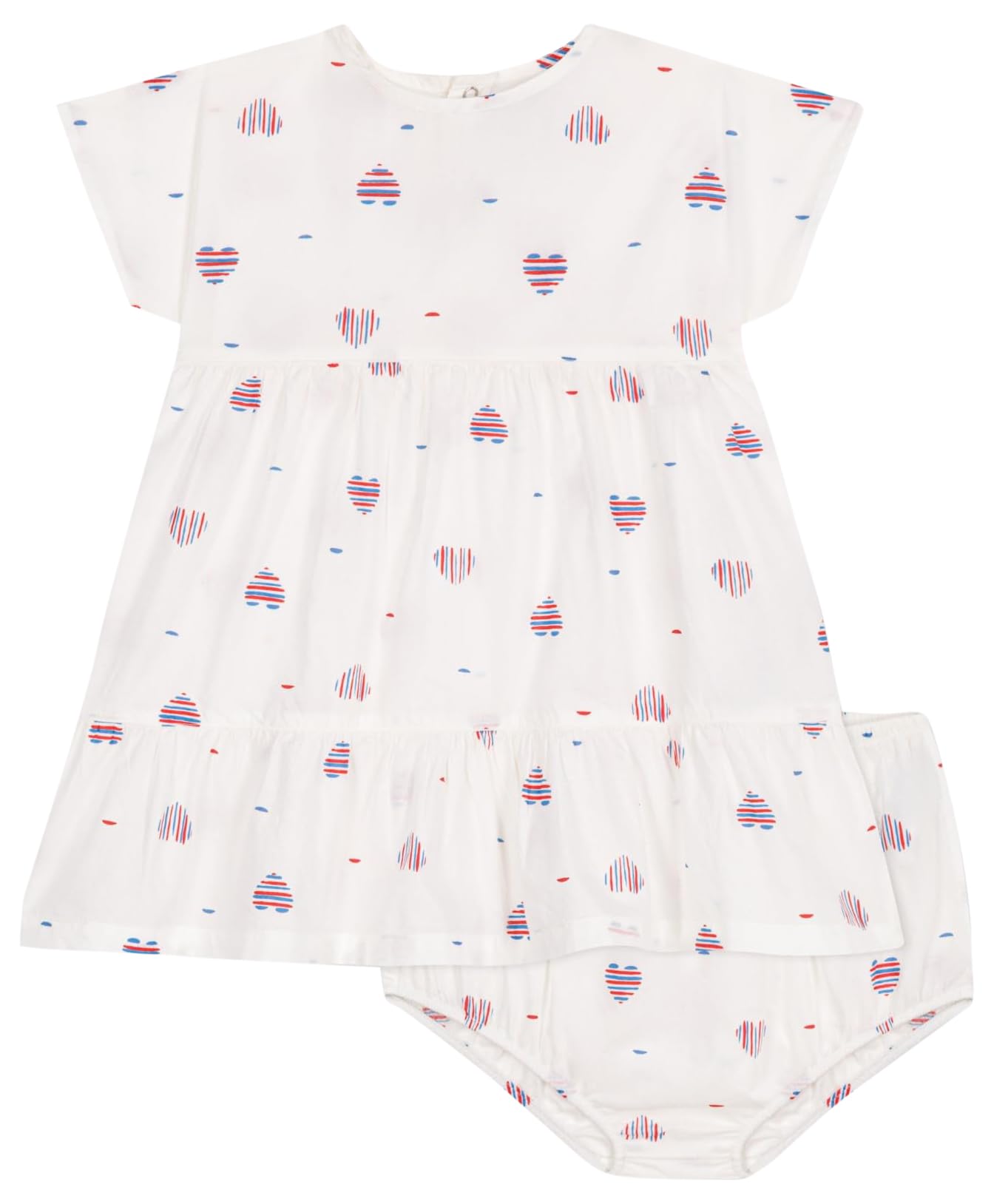 

dress A0CLG Milky 12 months 74cm [Petit Bateau] Short-sleeved white/multi-color
