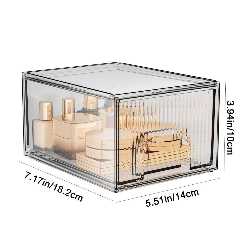 Transparent Drawer Type Storage Box Acrylic Makeup Storage Drawers Desktop Organizer for Home