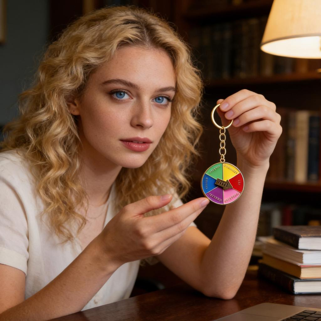 Rolig nyckelring för kvinnor män Beslutsvårare nyckelring Söt bilnyckelring för ryggsäck Julklapp till henne