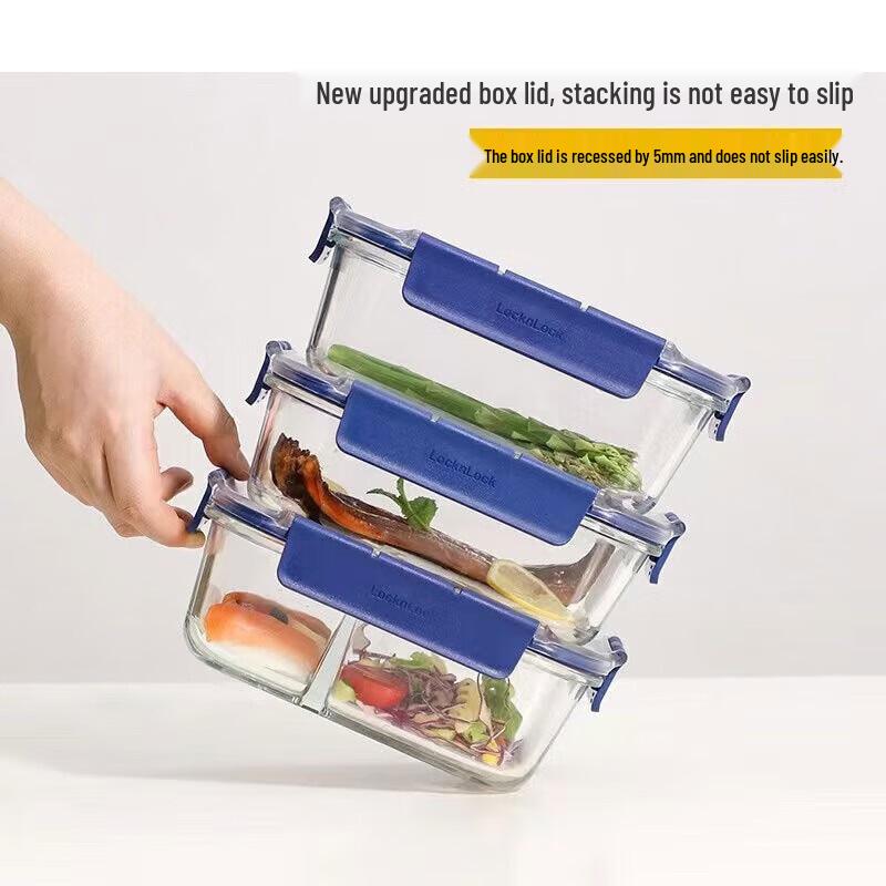 LOCK&LOCK Heat-Resistant Glass Divided Lunch Box